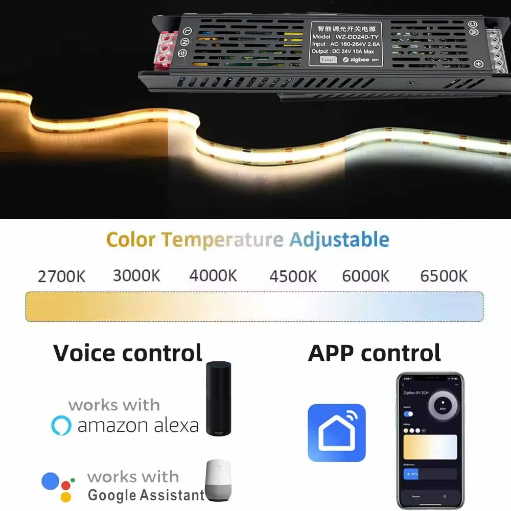 Alimentation LED Connectée Zigbee 24V — CCT/RGBCCT 120W-240W