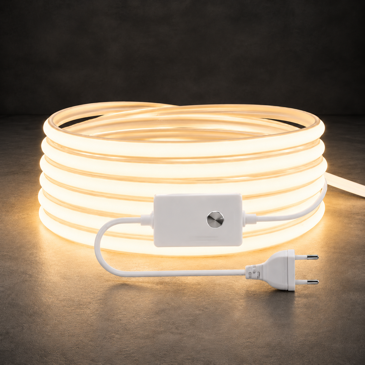 Bande LED COB 220V Étanche IP65 — Blanc Chaud 3000K