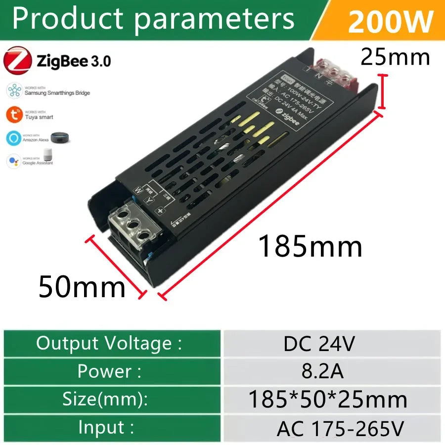 Alimentation LED Connectée Zigbee 24V — CCT 60W à 400W
