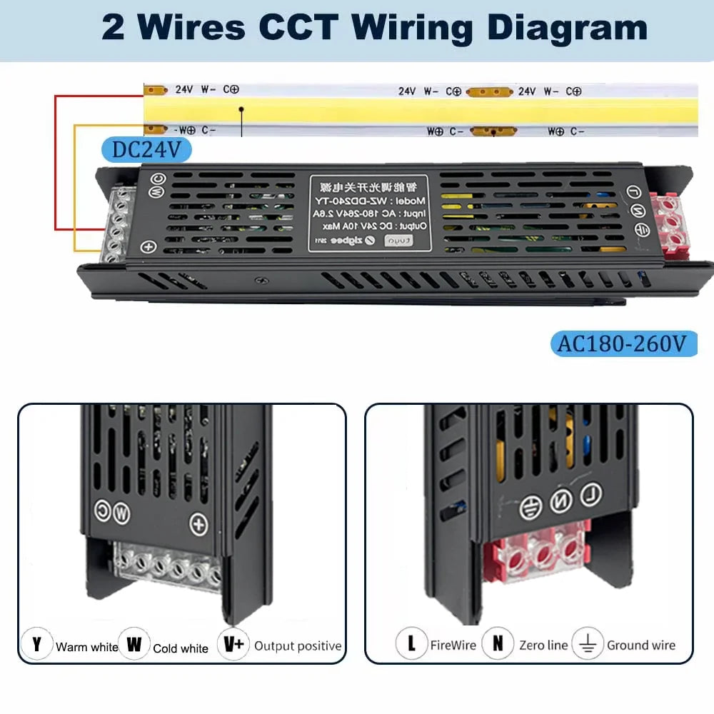 Alimentation LED Connectée Zigbee 24V — CCT/RGBCCT 120W-240W